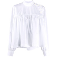 Comme Des Garçons Noir Kei Ninomiya Camisa com botões nos ombros - Branco