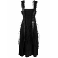 Comme Des Garçons Noir Kei Ninomiya Vestido midi com detalhe de fivela - Preto