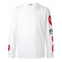 Comme Des Garçons Play Blusa mangas longas com estampa de coração - Branco