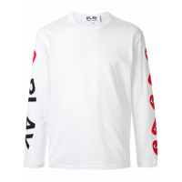 Comme Des Garçons Play Blusa mangas longas com estampa de coração - Branco