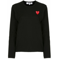 Comme Des Garçons Play Blusa mangas longas com estampa de coração - Preto