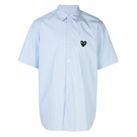 Comme Des Garçons Play Camisa com listras e logo - Azul