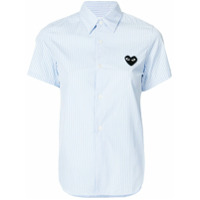 Comme Des Garçons Play Camisa mangas curtas com estampa de listras - Azul