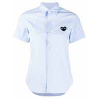 Comme Des Garçons Play Camisa mangas curtas com logo e listras - Azul