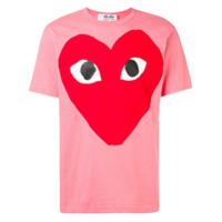 Comme Des Garçons Play Camisa oversized com estampa de coração - Rosa