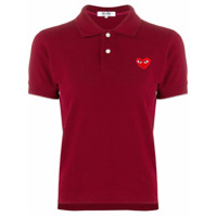 Comme Des Garçons Play Camisa polo com patch de logo - Vermelho