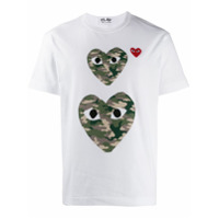 Comme Des Garçons Play Camiseta camuflada - Branco