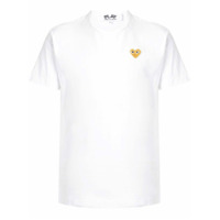 Comme Des Garçons Play Camiseta com aplicação de coração - Branco