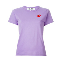 Comme Des Garçons Play Camiseta com aplicação no busto - Roxo