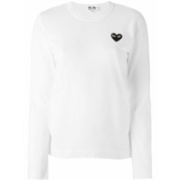 Comme Des Garçons Play Camiseta com bordado - Branco