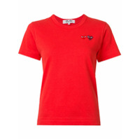 Comme Des Garçons Play Camiseta com bordado de corações - Vermelho