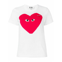 Comme Des Garçons Play Camiseta com estampa de coração - Branco