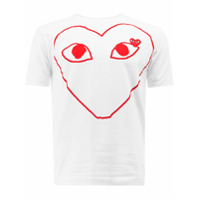 Comme Des Garçons Play Camiseta com estampa de coração - Branco