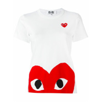 Comme Des Garçons Play Camiseta com estampa de coração - Branco