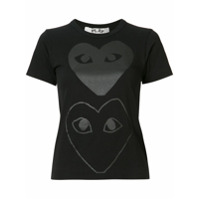 Comme Des Garçons Play Camiseta com estampa de coração - Preto