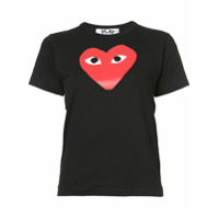 Comme Des Garçons Play Camiseta com estampa de coração - Preto