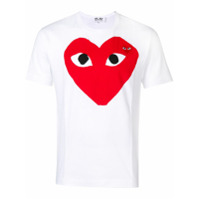 Comme Des Garçons Play Camiseta com estampa de corações - Branco