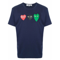 Comme Des Garçons Play Camiseta com estampa de logo - Azul