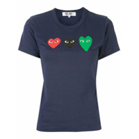 Comme Des Garçons Play Camiseta com estampa de logo - Azul