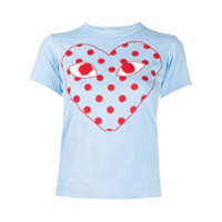 Comme Des Garçons Play Camiseta com estampa de logo - Azul