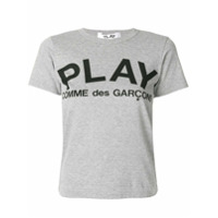 Comme Des Garçons Play Camiseta com estampa de logo - Cinza
