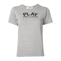 Comme Des Garçons Play Camiseta com estampa de logo - Cinza