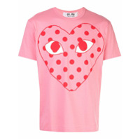 Comme Des Garçons Play Camiseta com estampa de logo - Rosa