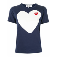 Comme Des Garçons Play Camiseta com estampa e patch de logo - Azul