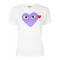 Comme Des Garçons Play Camiseta com estampa e patch de logo - Branco