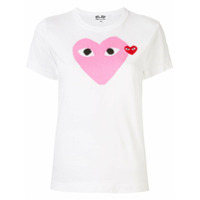 Comme Des Garçons Play Camiseta com estampa e patch de logo - Branco