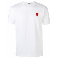Comme Des Garçons Play Camiseta com logo bordado - Branco