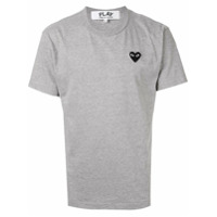 Comme Des Garçons Play Camiseta com logo bordado - Cinza