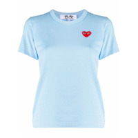 Comme Des Garçons Play Camiseta com logo bordado e coração - Azul