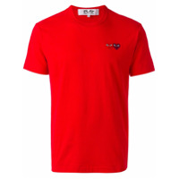 Comme Des Garçons Play Camiseta com logo bordado - Vermelho