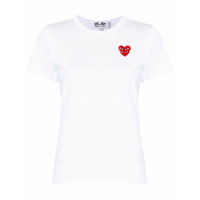 Comme Des Garçons Play Camiseta com logo e estampa de coração - Branco