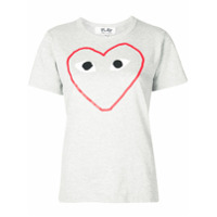 Comme Des Garçons Play Camiseta com logo e estampa de coração - Cinza