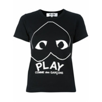 Comme Des Garçons Play Camiseta com logo estampado - Preto