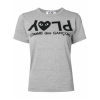 Comme Des Garçons Play Camiseta com logo invertido - Cinza