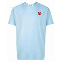 Comme Des Garçons Play Camiseta com patch de coração bordado - Azul