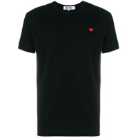 Comme Des Garçons Play Camiseta com patch de coração - Preto