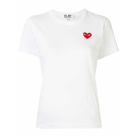 Comme Des Garçons Play Camiseta com patch de logo - Branco