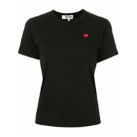 Comme Des Garçons Play Camiseta com patch de logo - Preto