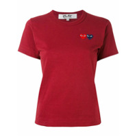 Comme Des Garçons Play Camiseta com patches - Vermelho