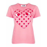 Comme Des Garçons Play Camiseta de poá com estampa de coração - Rosa