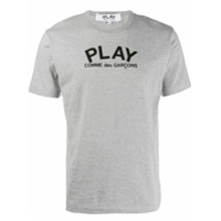 Comme Des Garçons Play Camiseta decote arredondado com logo - Cinza