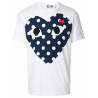 Comme Des Garçons Play Camiseta decote careca com estampa de coração - Branco