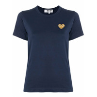 Comme Des Garçons Play Camiseta decote careca com logo bordado - Azul