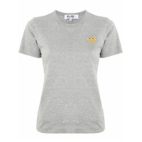 Comme Des Garçons Play Camiseta decote careca com logo bordado - Cinza