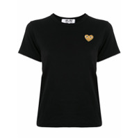 Comme Des Garçons Play Camiseta decote careca com logo bordado - Preto