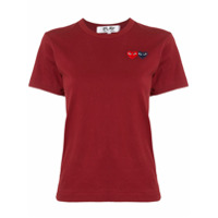 Comme Des Garçons Play Camiseta decote careca com logo bordado - Vermelho